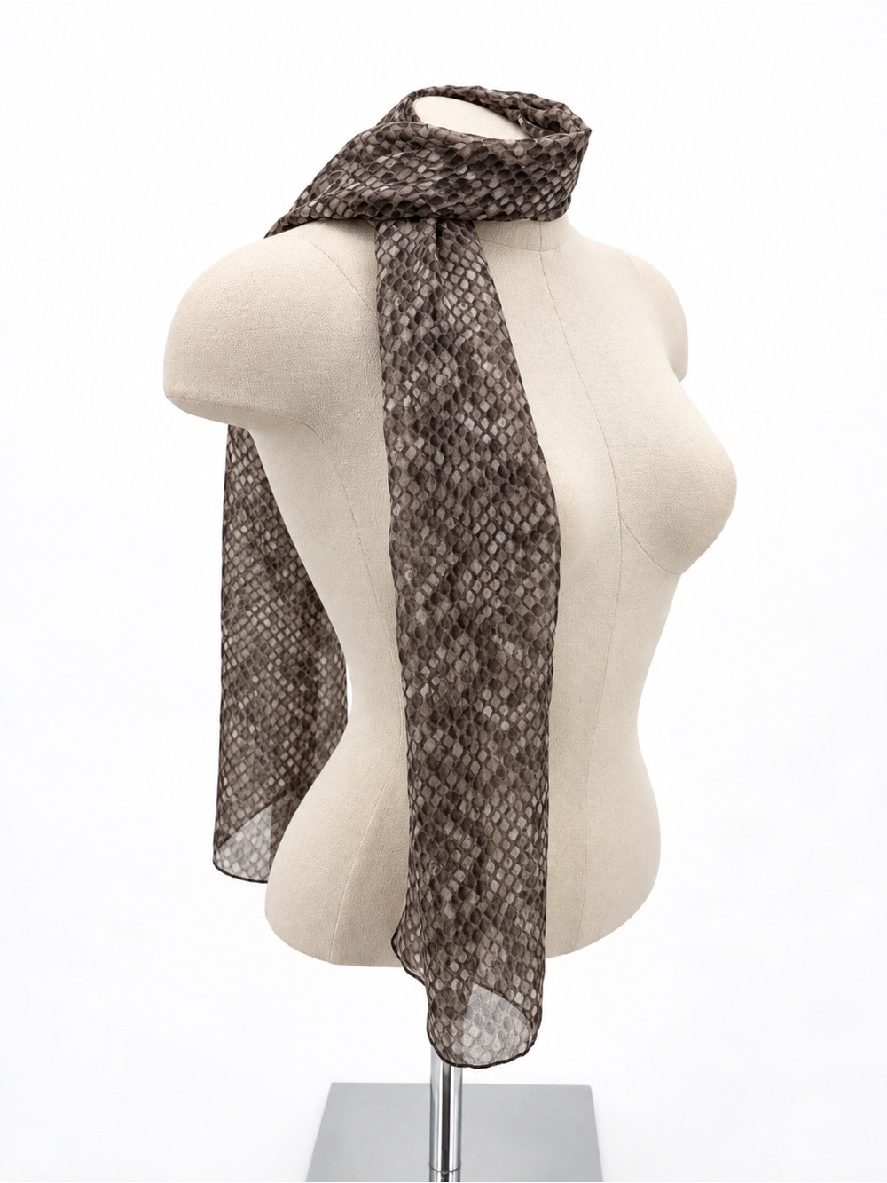 Unbranded Snakeskin Print Scarf Sheer Lightweight Neck Hair Scarf Accessory